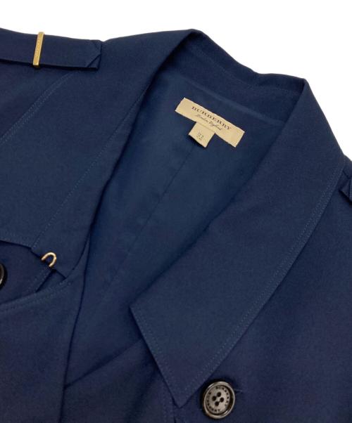 BURBERRY LONDON（バーバリーロンドン）BURBERRY LONDON (バーバリーロンドン) シルクシャツワンピース ネイビー サイズ:UK8の古着・服飾アイテム