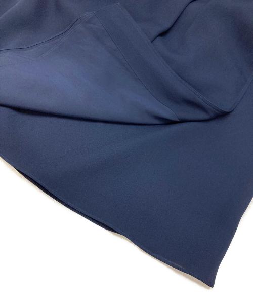BURBERRY LONDON（バーバリーロンドン）BURBERRY LONDON (バーバリーロンドン) シルクシャツワンピース ネイビー サイズ:UK8の古着・服飾アイテム