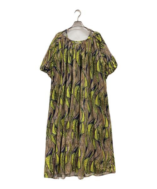 CASA FLINE（カーサフライン）CASA FLINE (カーサフライン) 総柄ワンピース ブラウン サイズ:FREEの古着・服飾アイテム