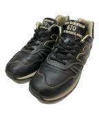 NEW BALANCEニューバランス）の古着「オールレザーローカットスニーカー」｜ブラック