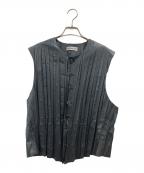 ISSEY MIYAKE MENイッセイミヤケメン）の古着「プリーツノースリーブシャツ」｜ブラック