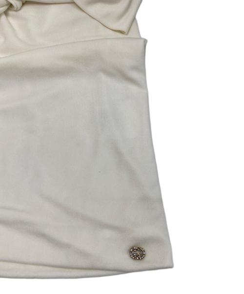 GUCCI（グッチ）GUCCI (グッチ) GGモチーフ付ボウタイノースリーブブラウス ホワイト サイズ:Mの古着・服飾アイテム