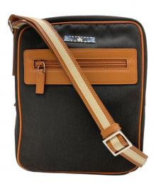 GUCCI（グッチ）の古着「キャンパスレザークロスボディバッグ」｜ベージュ