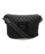CHANELシャネル）の古着「ハラコパッチココマークメッセンジャーバッグ」｜ブラック