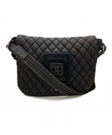 CHANEL（シャネル）の古着「ハラコパッチココマークメッセンジャーバッグ」｜ブラック