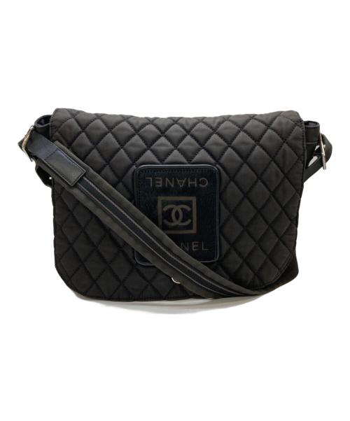 CHANEL（シャネル）CHANEL (シャネル) ハラコパッチココマークメッセンジャーバッグ ブラックの古着・服飾アイテム