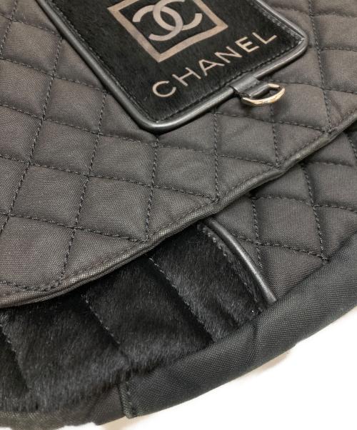 CHANEL（シャネル）CHANEL (シャネル) ハラコパッチココマークメッセンジャーバッグ ブラックの古着・服飾アイテム