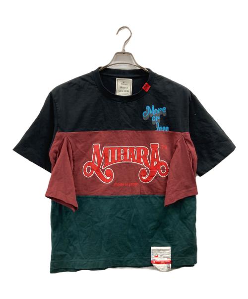 MIHARA YASUHIRO（ミハラヤスヒロ）MIHARA YASUHIRO (ミハラヤスヒロ) Border Docking T-shirt ブラック サイズ:48の古着・服飾アイテム