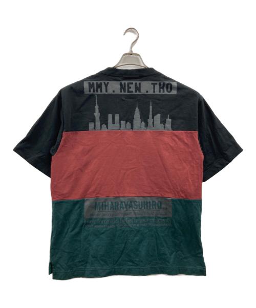 MIHARA YASUHIRO（ミハラヤスヒロ）MIHARA YASUHIRO (ミハラヤスヒロ) Border Docking T-shirt ブラック サイズ:48の古着・服飾アイテム