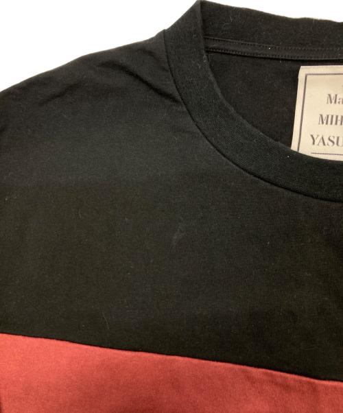 MIHARA YASUHIRO（ミハラヤスヒロ）MIHARA YASUHIRO (ミハラヤスヒロ) Border Docking T-shirt ブラック サイズ:48の古着・服飾アイテム