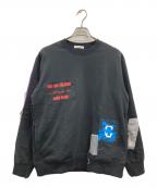 UNDERCOVERアンダーカバー）の古着「ランダムプリントパッチスウェット」｜ブラック