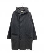 confectコンフェクト）の古着「ウールカシミヤフリース フーデッドガウンウールコート」｜ブラック