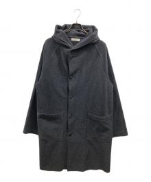 confect（コンフェクト）の古着「ウールカシミヤフリース フーデッドガウンウールコート」｜ブラック