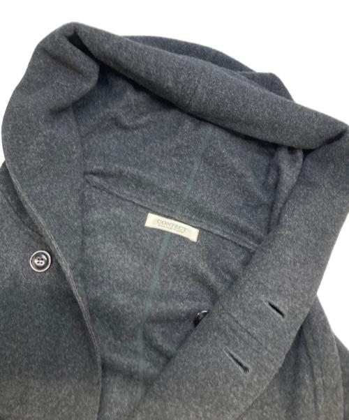 confect（コンフェクト）confect (コンフェクト) ウールカシミヤフリース フーデッドガウンウールコート ブラック サイズ:4の古着・服飾アイテム