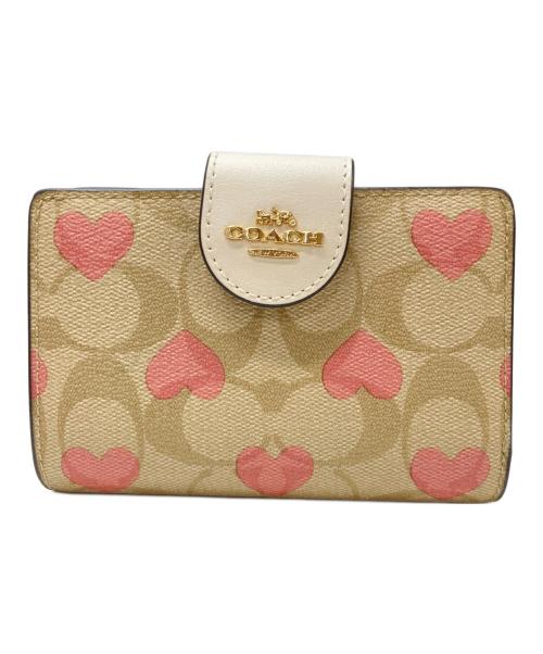 COACH（コーチ）COACH (コーチ) ハートシグネチャー ミニ ウォレット ベージュの古着・服飾アイテム