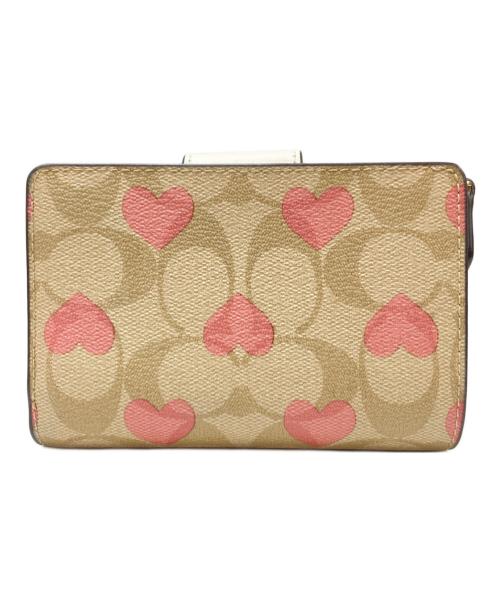 COACH（コーチ）COACH (コーチ) ハートシグネチャー ミニ ウォレット ベージュの古着・服飾アイテム