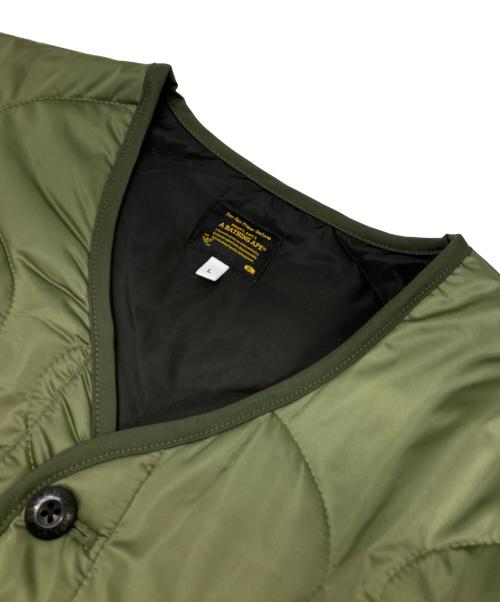 A BATHING APE（アベイシングエイプ）A BATHING APE (アベイシングエイプ) キルティングジャケット カーキ サイズ:Lの古着・服飾アイテム