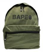 A BATHING APEアベイシングエイプ）の古着「ナイロンロゴバックパック」｜グリーン
