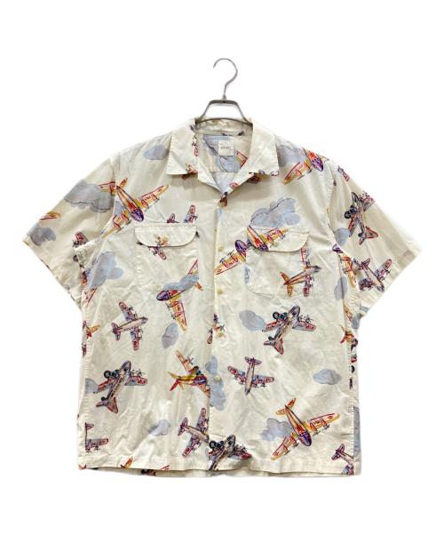 KARL HELMUT（カールヘルム）Karl Helmut (カールヘルム) 飛行機柄オープンカラーシャツ サイズ:Mの古着・服飾アイテム