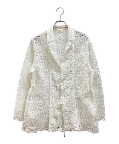 MACPHEE（マカフィー）MACPHEE (マカフィー) ゲオフラワーレース シングルブレストジャケット ホワイト サイズ:36 未使用品の古着・服飾アイテム