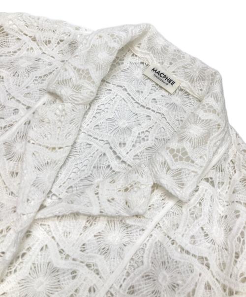 MACPHEE（マカフィー）MACPHEE (マカフィー) ゲオフラワーレース シングルブレストジャケット ホワイト サイズ:36 未使用品の古着・服飾アイテム