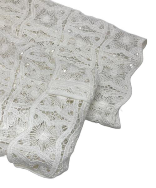 MACPHEE（マカフィー）MACPHEE (マカフィー) ゲオフラワーレース シングルブレストジャケット ホワイト サイズ:36 未使用品の古着・服飾アイテム