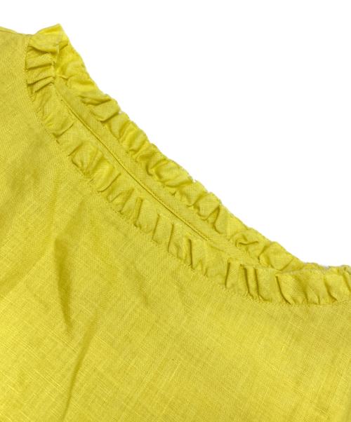house of lotus（ハウスオブロータス）HOUSE OF LOTUS (ハウスオブロータス) リネン袖フリルワンピース イエロー サイズ:Mの古着・服飾アイテム