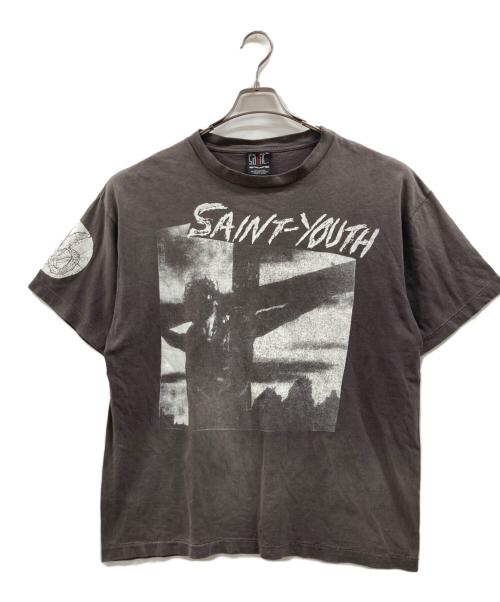SAINT MICHAEL（セントマイケル）SAINT MICHAEL (セントマイケル) SAINT YOUTH ヴィンテージ加工Tシャツ グレー サイズ:XLの古着・服飾アイテム