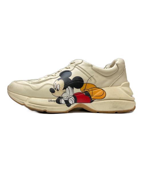 GUCCI（グッチ）GUCCI (グッチ) DISNEY (ディズニー) Rhyton Mickey Mouse Sneaker アイボリー サイズ:9の古着・服飾アイテム