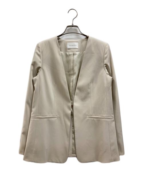 Pinky & Dianne（ピンキーアンドダイアン）Pinky & Dianne (ピンキーアンドダイアン) ノーカラーフロントホックジャケット ベージュ サイズ:36の古着・服飾アイテム