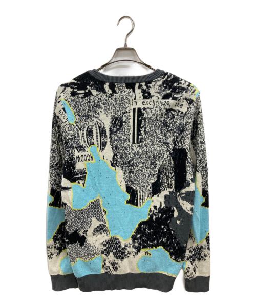 HUF（ハフ）HUF (ハフ) MASHUP L/CARDIGAN ホワイト×ブラック サイズ:Mの古着・服飾アイテム