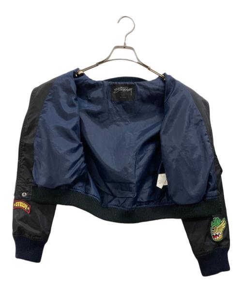 stussy（ステューシー）stussy (ステューシー) 短丈ワッペンMA-1 ブラック サイズ:Sの古着・服飾アイテム