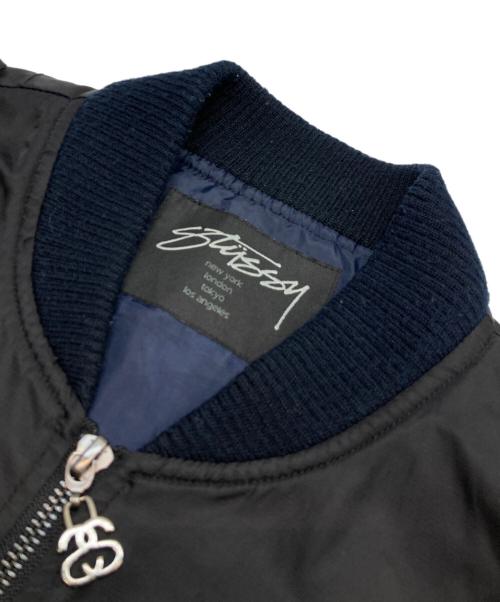 stussy（ステューシー）stussy (ステューシー) 短丈ワッペンMA-1 ブラック サイズ:Sの古着・服飾アイテム