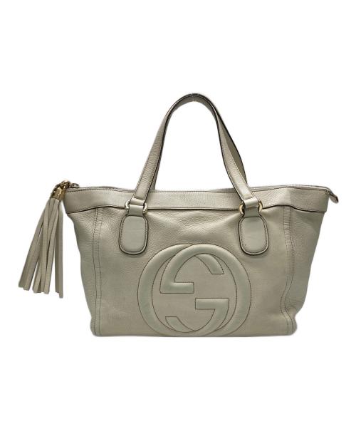 GUCCI（グッチ）GUCCI (グッチ) ソーホートートバッグ アイボリーの古着・服飾アイテム