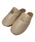 LOEWEロエベ）の古着「パデッド アナグラム レザー スリッパ」｜ピンク