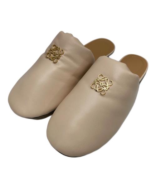 LOEWE（ロエベ）LOEWE (ロエベ) パデッド アナグラム レザー スリッパ ピンク サイズ:38の古着・服飾アイテム