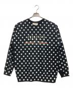 GUCCIグッチ）の古着「ポルカドットロゴスウェット」｜ブラック