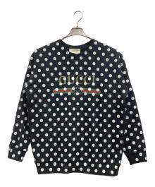 GUCCI（グッチ）の古着「ポルカドットロゴスウェット」｜ブラック