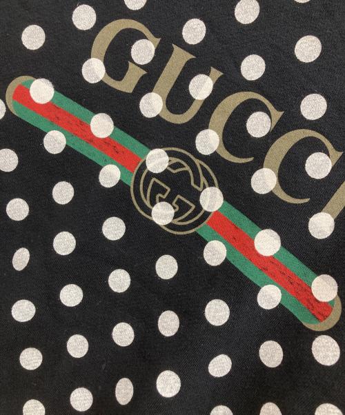 GUCCI（グッチ）GUCCI (グッチ) ポルカドットロゴスウェット ブラック サイズ:Mの古着・服飾アイテム