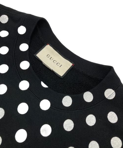 GUCCI（グッチ）GUCCI (グッチ) ポルカドットロゴスウェット ブラック サイズ:Mの古着・服飾アイテム