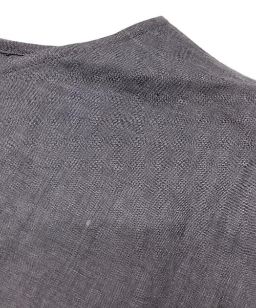 house of lotus（ハウスオブロータス）house of lotus (ハウスオブロータス) リネンフリンジ袖フリルブラウス グレー サイズ:Mの古着・服飾アイテム