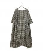 house of lotusハウスオブロータス）の古着「ギンガムチェックギャザーワンピース」｜ブラウン