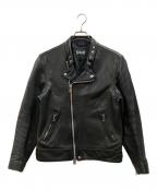 Schott×FREAK'S STOREショット×フリークスストア）の古着「セミダブルライダースジャケット」｜ブラック