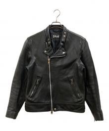 Schott×FREAK'S STORE（ショット×フリークスストア）の古着「セミダブルライダースジャケット」｜ブラック