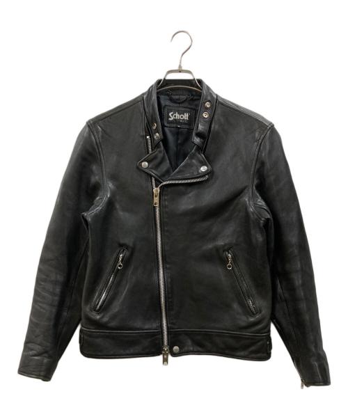 Schott（ショット）Schott (ショット) FREAK'S STORE (フリークスストア) セミダブルライダースジャケット ブラック サイズ:Mの古着・服飾アイテム