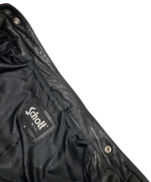 Schott（ショット）Schott (ショット) FREAK'S STORE (フリークスストア) セミダブルライダースジャケット ブラック サイズ:Mの古着・服飾アイテム