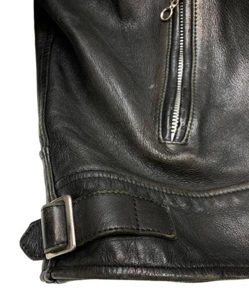 Schott（ショット）Schott (ショット) FREAK'S STORE (フリークスストア) セミダブルライダースジャケット ブラック サイズ:Mの古着・服飾アイテム