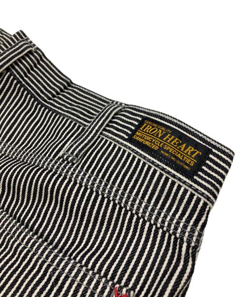 IRON HEART（アイアンハート）IRON HEART (アイアンハート) ヒッコリーダブルニーパンツ ブラック×ホワイト サイズ:W34の古着・服飾アイテム