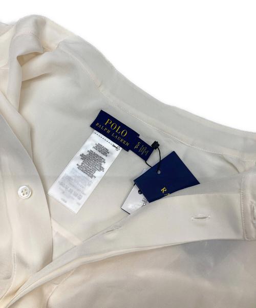 POLO RALPH LAUREN（ポロ・ラルフローレン）POLO RALPH LAUREN (ポロ・ラルフローレン) シルクフレンチスリーブブラウス ベージュ サイズ:160／84Aの古着・服飾アイテム