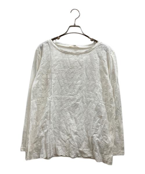 45R（フォーティファイブ・アール）45R (フォーティファイブ・アール) エンブロイダリーレースブラウス ホワイト サイズ:3の古着・服飾アイテム